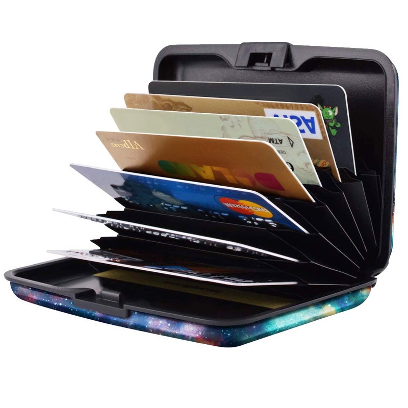 Coco Rossi Credit Card Holder for Women,RFID Blocking Slim Hard Mini Card Case ID Case Travel Wallet Nebula - Image 4